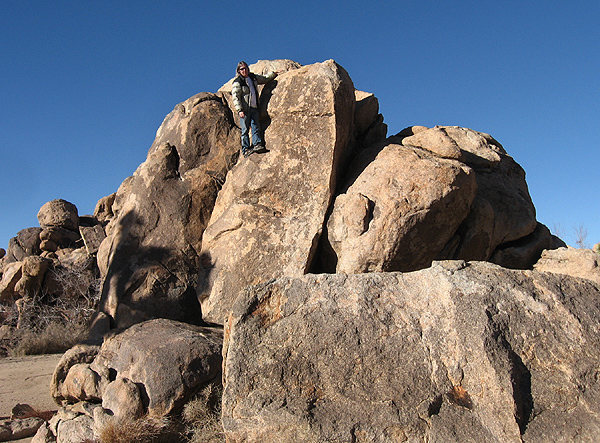 Sally standing around at the Forgotten Boulders.<br>
Photo by Locker.