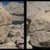 A cross-eye stereogram of a big boulder at cottonwood lakes below Langley.  scout the problems in 3-D!