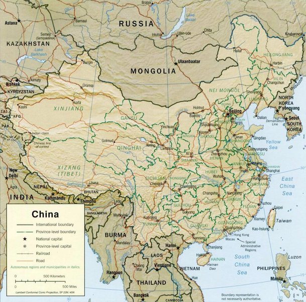 Map of China.