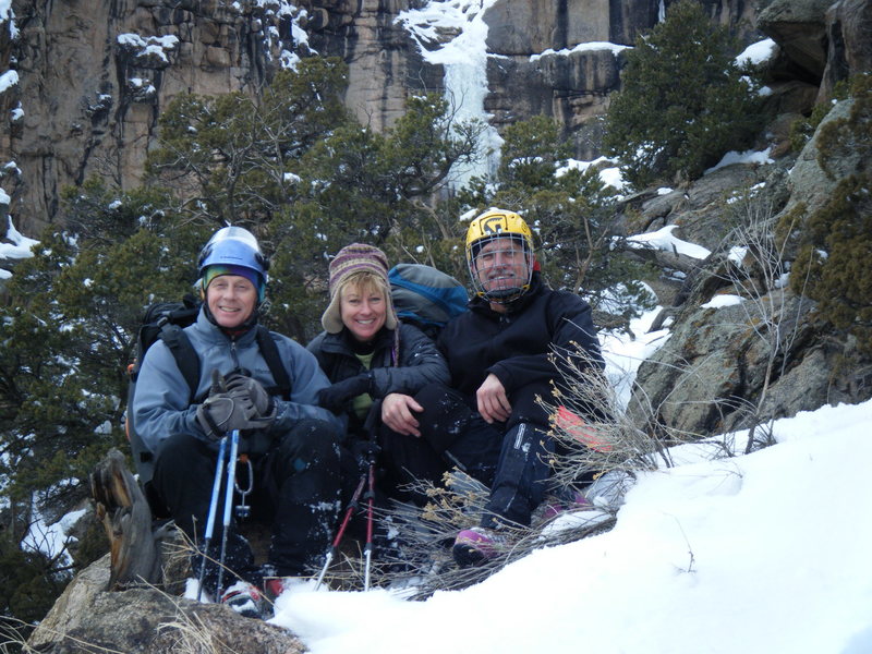The Crew. Jim Whalen, Betty Thorson, Douglas Lossner. Another awesome day!! Thanks so much, Jim and Betty. The top of the pillar behind us.