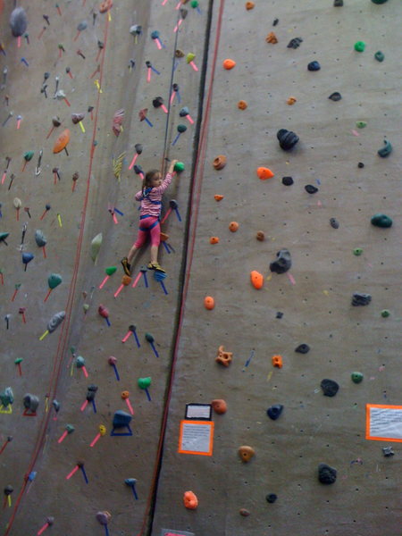 My daughter, Amitan, age 3 at The Boulder Rock Club. This little lassy LOVES to climb. Can't wait to get her to Mt. Arapiles on Feb. 20th.