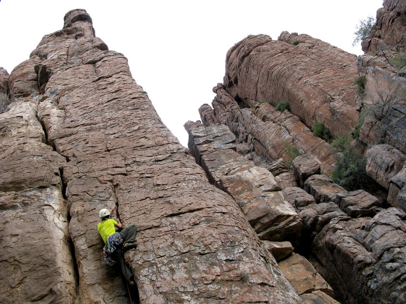 Dylan pulling through the crux of shmotem pole