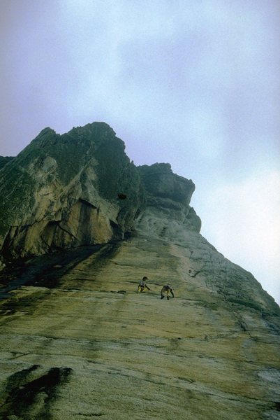 Looking up from the bottom of the Devil's Slide