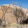 Photo/topo for Jimmy Cliff Boulder (SW Face), Joshua Tree NP <br>
