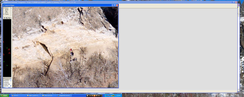 There the climber is in red shirt? Aerial photo dated 4-08-09. Maybe this climber is you?