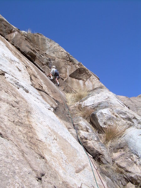 Jeff M. on pitch 3 crux
