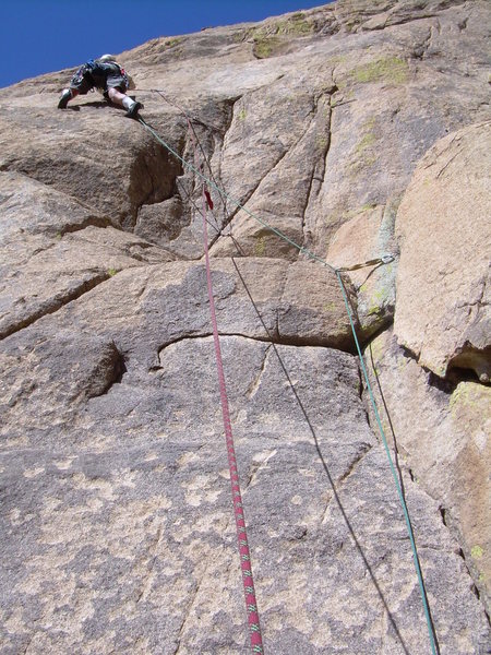 Jeff M. moving through the crux 1st pitch.