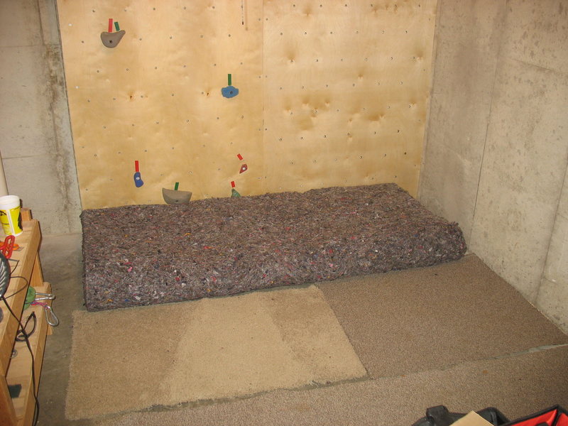 the floor of our wall, complete with old mattress as crashpad.