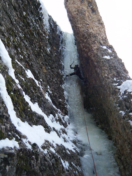 Steve Berwanger working his way up Under Wraps.