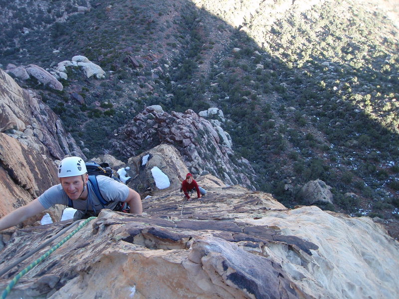 The final fun and easy 5.8 pitch to the top of the tower