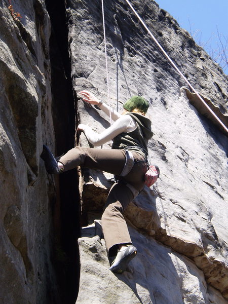 Laura transitioning the stem to the lay-back.