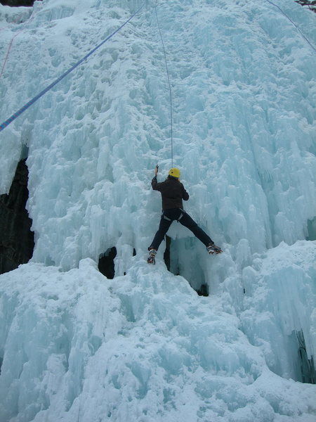Monika whooping it up on her first ice day ever.