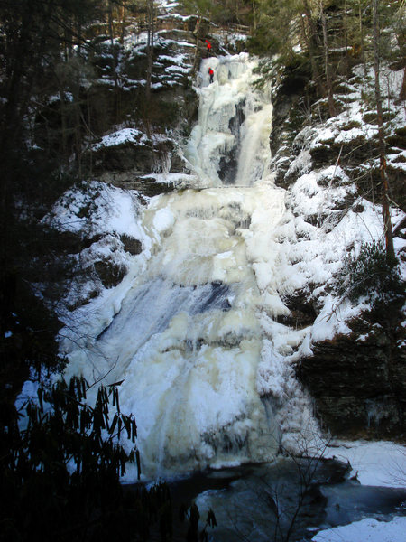 There was a lot of water running that day but the top was still climable at the top.