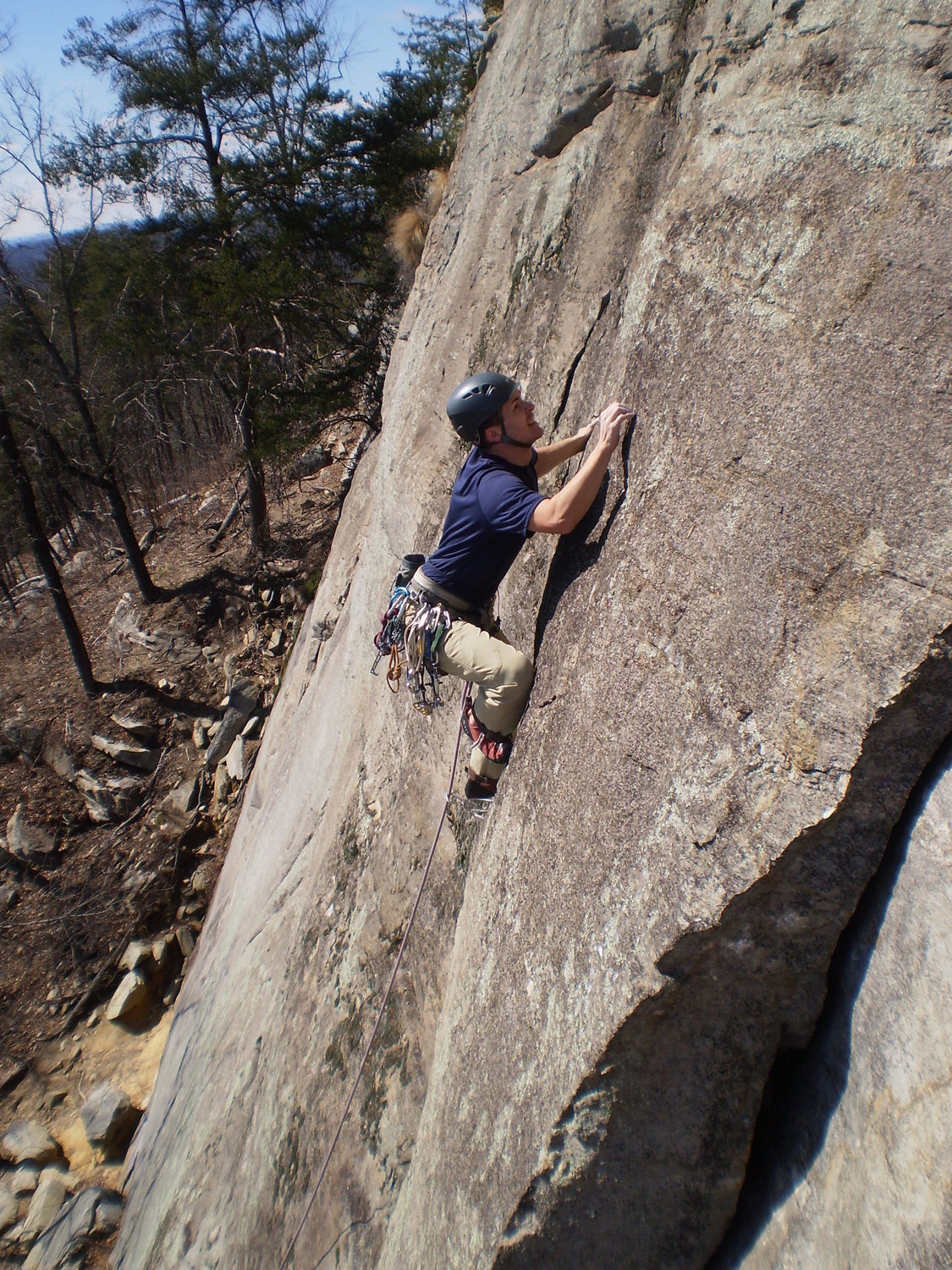 Pulling through the left side of the flake