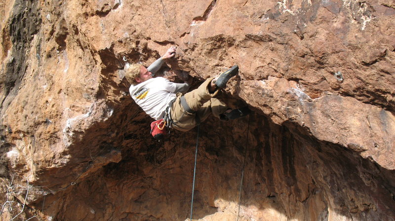 Crossing through for the next set of holds.