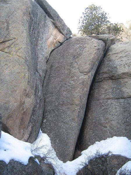 Looking straight at the wide crack; Goo Goo is the corner just to the left.