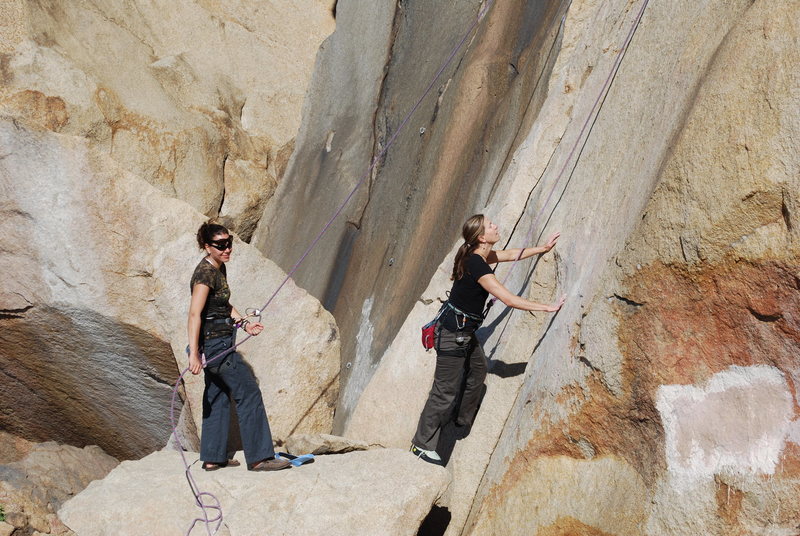 helping Noelle out with a belay on Smooth Sole Wall 2-28-10