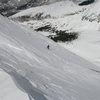 North face variation winter ski descent of Culebra Peak, Sangre De Cristo Range CO.  <br>
Skier: AP  <br>
Photo: Mike Carr