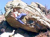 Gregg J. on Bacterial (photo taken from frontrangebouldering.com)