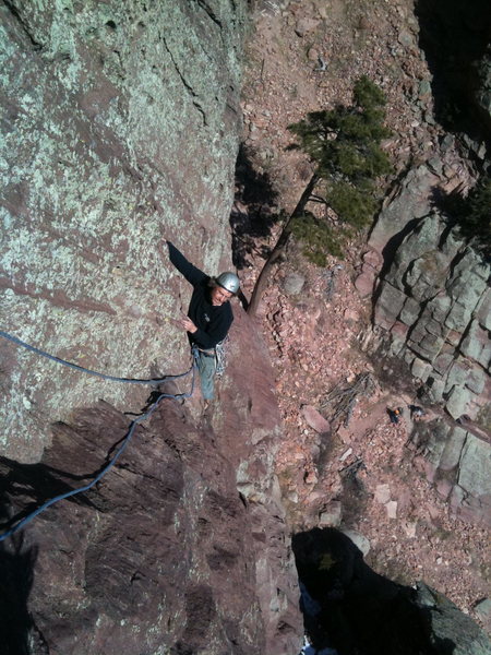 Dan Howell on the 2nd pitch traverse.
