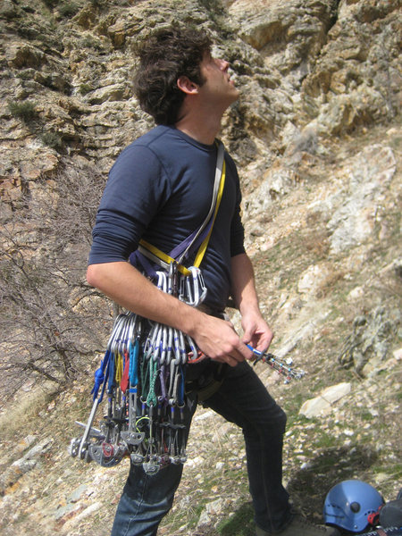 Getting ready to head up the route.