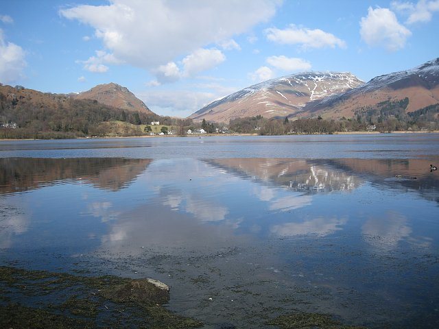 Grasmere Lake .With the pass of Dunmail Raise in the distance.