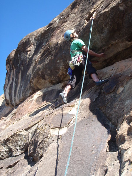 First bulge on pitch 2...reachy but solid.