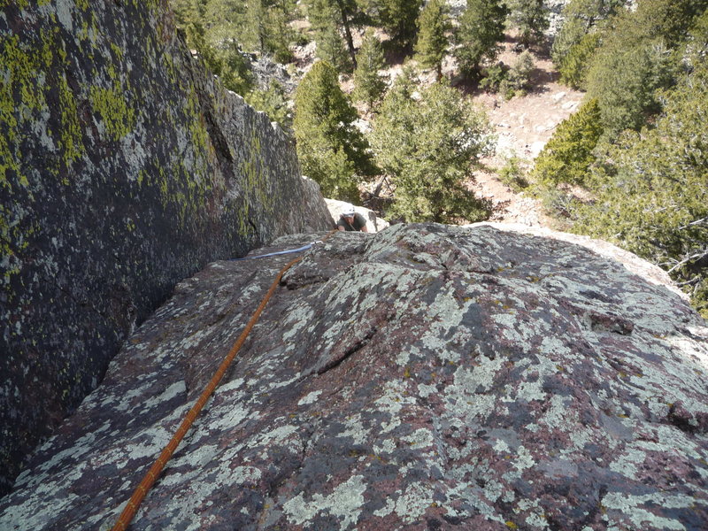 Near the top.