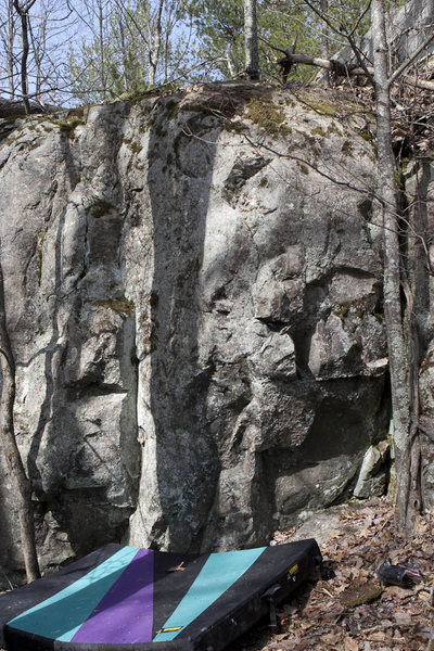 CamelBak. North East end of the South area. Follow FS road 2683 to the large circular turn around (about 2-miles in from the main road). Park there and follow the foot trail West about .1 mi. This is near the east edge of the outcrop.