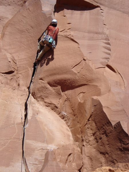The steep OW part on pitch 1