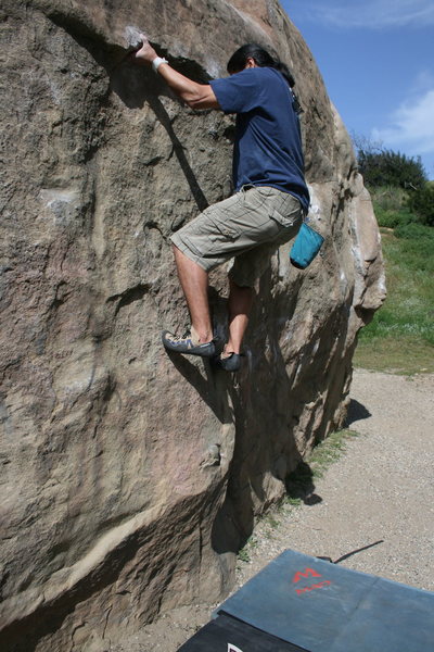 Albert working on Undercling V0+.     3-20-10
