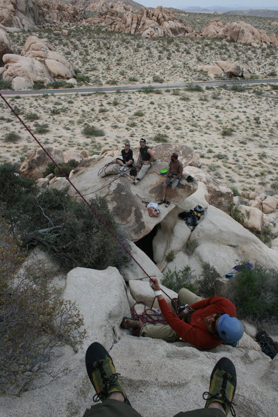 Hangin and belayin at the base of the Varnished Wall. 3-21-10
