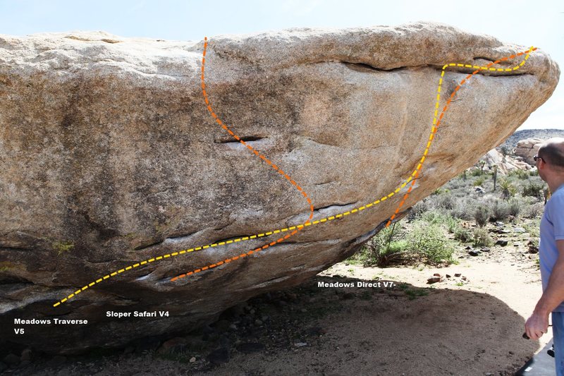 Meadow Boulder North West Right Topo