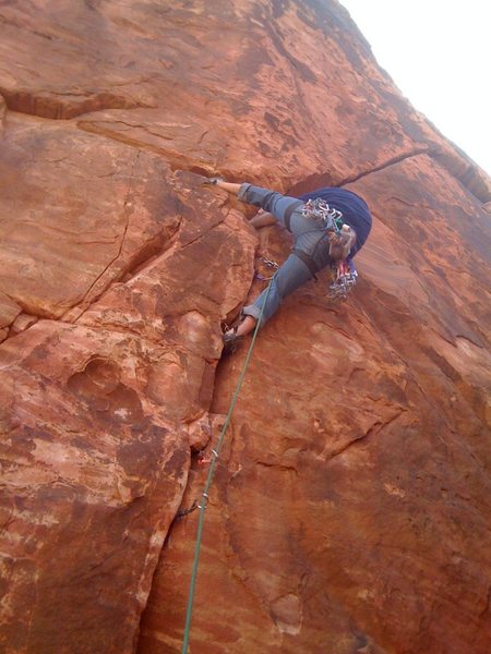 Tom Walmsley getting to the crux.