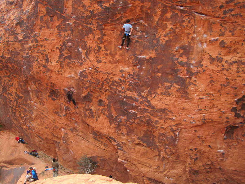 From Left to Right. Purple Haze 5.10d, Haunted Hooks, 5.10d, and my Buddy on Roto Hammer 5.10c