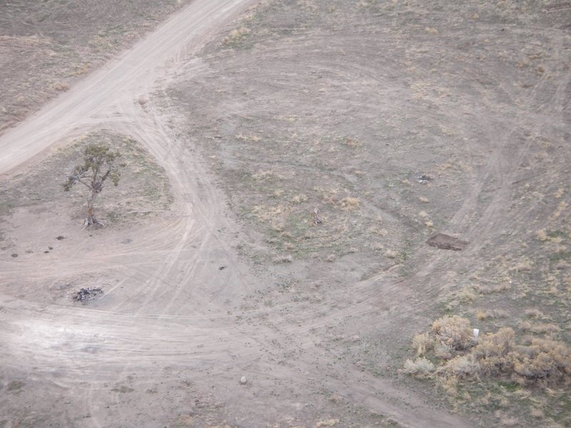 You never know what one will see in the West Desert. Saw this from the top of a virgin pitch when I turned around and looked down. Hope it's a dog...