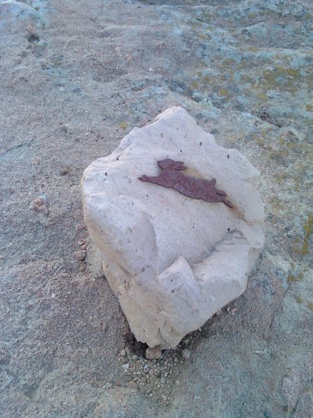 This rock art is next to the path that leads to the Honeycomb Spire and the rattle snake rock. Take the furthest path south on the east side of the parking lot with the restrooms.
