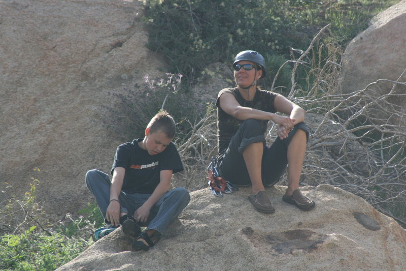 Me & T.P. bouldering after a day of climbing @ Big Rock