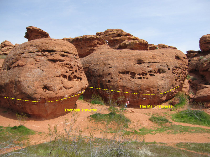 View of The Main & Toehook Traverses.