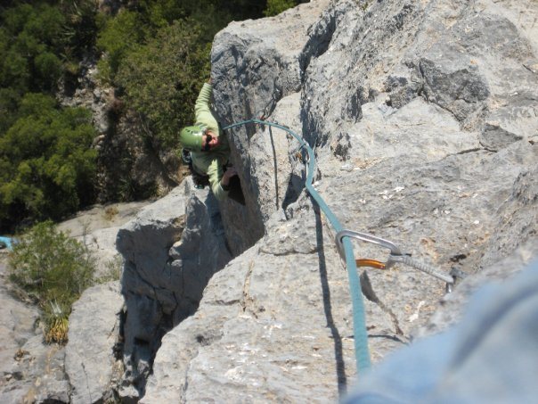 one of the most exposed 5.10 sport routes around...miss G crushing