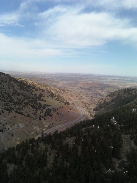 East view from the top of the original route.