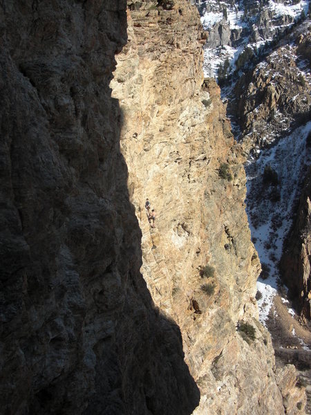 A view of AC/DC wall scrambling down after Cosmic's.