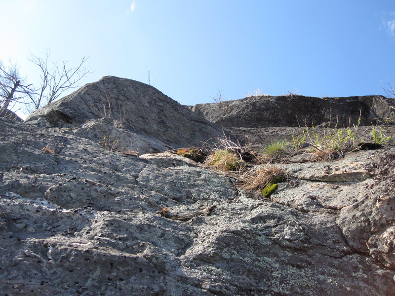 East Side Summit Ledge. I went up the bulge above left and then exited right.