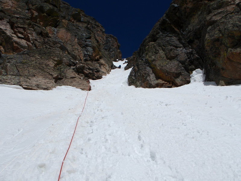 Simul climbing the final easy 600 feet or so.