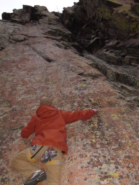 Eric attemping a first ascent just in his G Nikes.