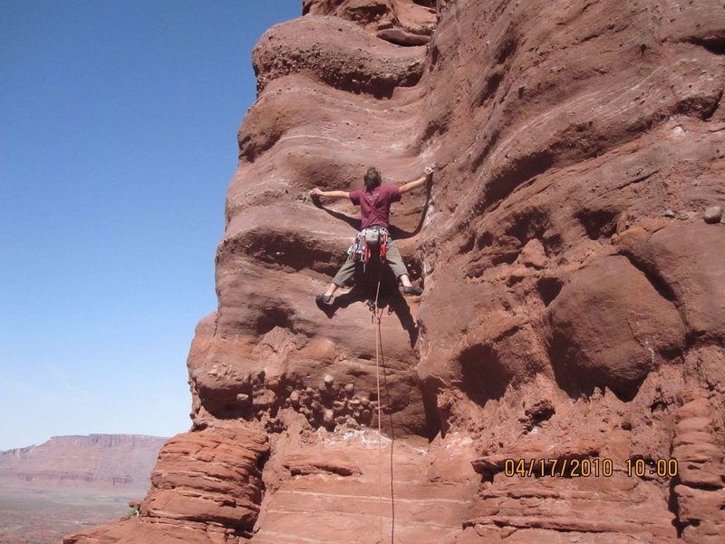 Scott Anderson freeing the 1st bolted section.