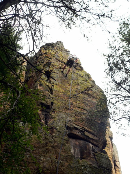 Rapping off Tower Route