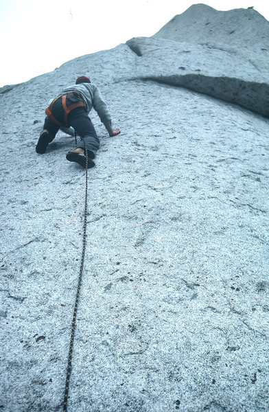 Terry Lien on the 2nd pitch, late 70's...2nd ascent.