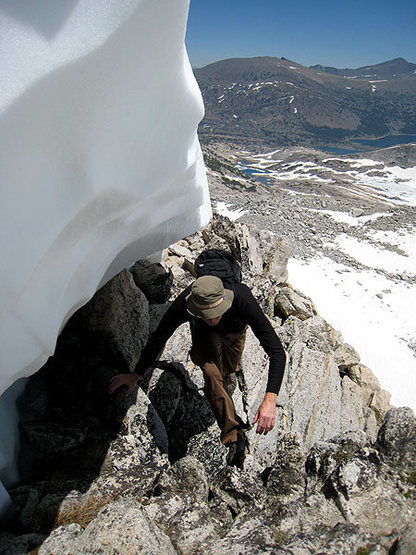 J bypassing the remaining snow on the ridge proper