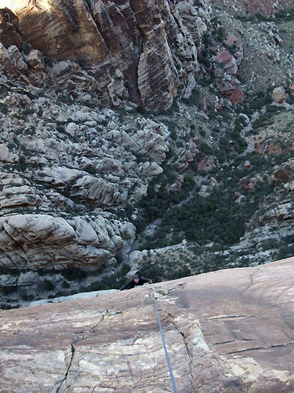 Jascha approaching the final belay